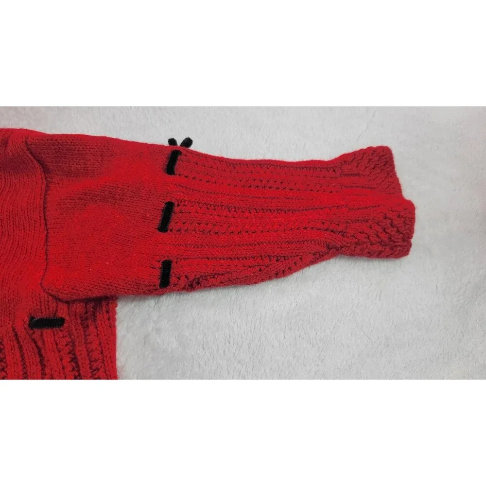 Vintage Scottish Terrier Dog Sweater Red Black Ribbon Bows Appliques 18 Months
